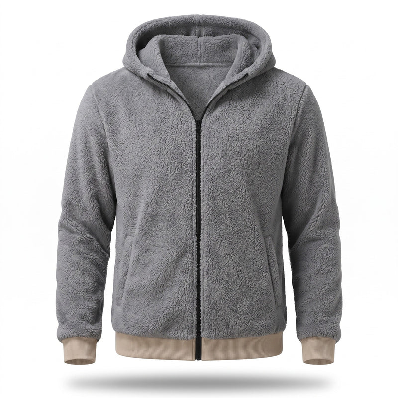 Fleece Lined Hooded Jacket for Men, Loose Sport Cut - product view 5 | Buffalo Gears