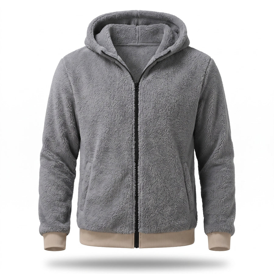 Fleece Lined Hooded Jacket for Men, Loose Sport Cut - product view 5 | Buffalo Gears