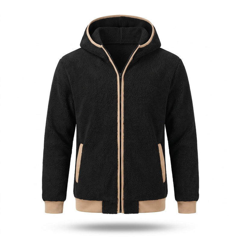 Fleece Lined Hooded Jacket for Men, Loose Sport Cut - product view 7 | Buffalo Gears