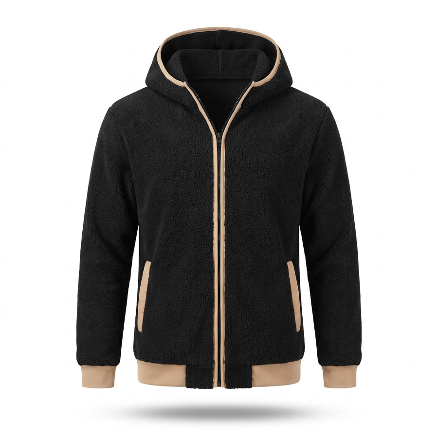 Fleece Lined Hooded Jacket for Men, Loose Sport Cut - product view 7 | Buffalo Gears