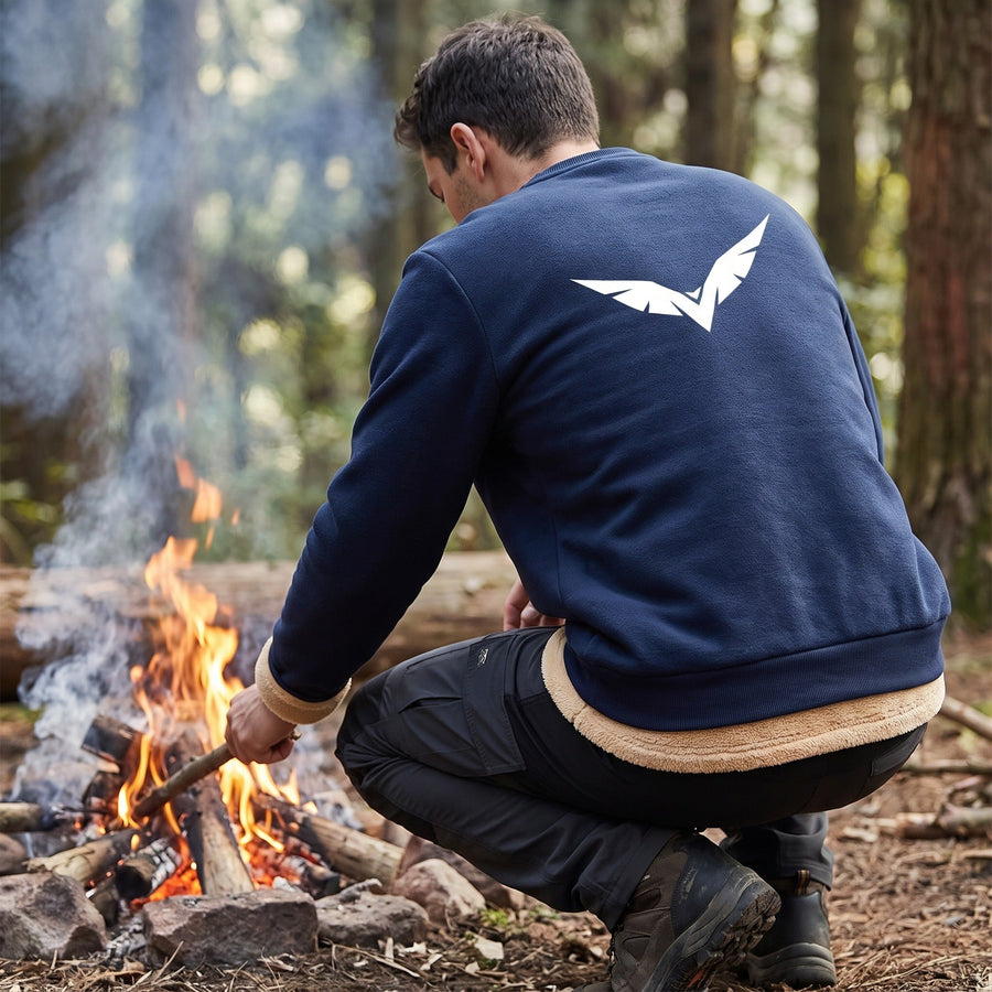 Fleece Lined Sweatshirt for Men with Wing Print - product view 4 | Buffalo Gears