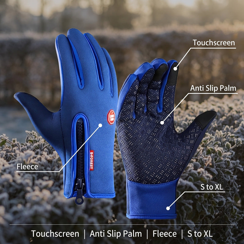 Fleece Winter Gloves with Grip Palm and Touchscreen Tips - product view 2 | Buffalo Gears