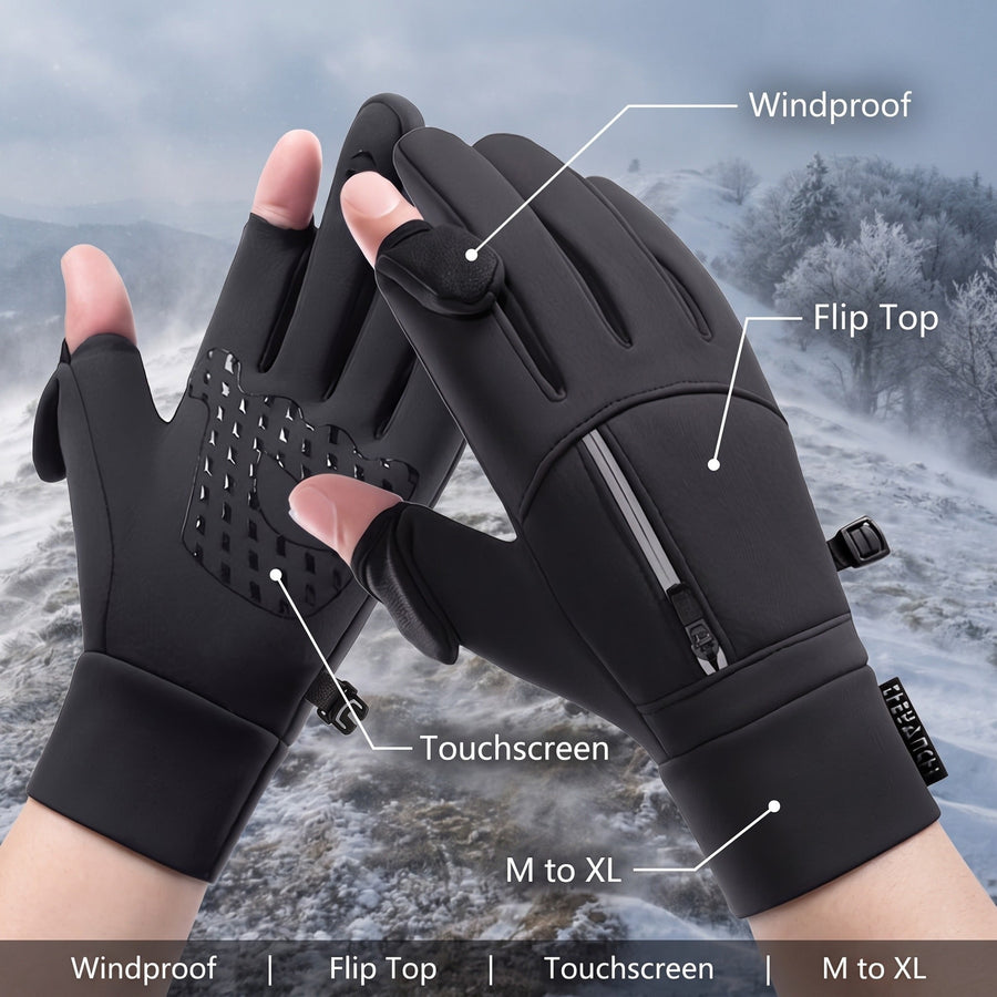 Flip Top Winter Gloves with Two Fingers That Open - product view 2 | Buffalo Gears