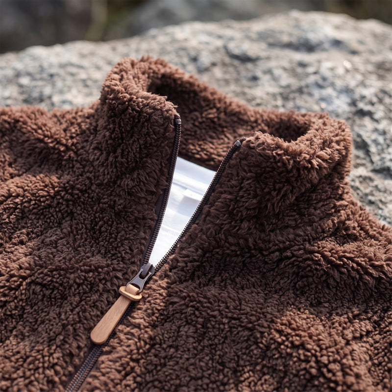 Fluffy Fleece Jacket for Men with Zip Up Hood - product view 3 | Buffalo Gears