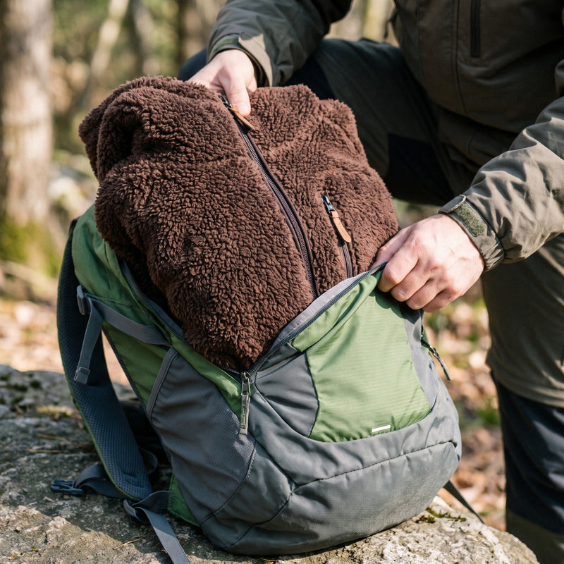 Fluffy Fleece Jacket for Men with Zip Up Hood - product view 4 | Buffalo Gears