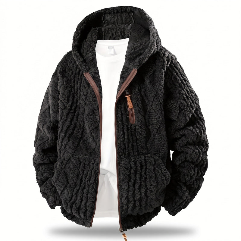 Fluffy Fleece Jacket for Men with Zip Up Hood - product view 5 | Buffalo Gears