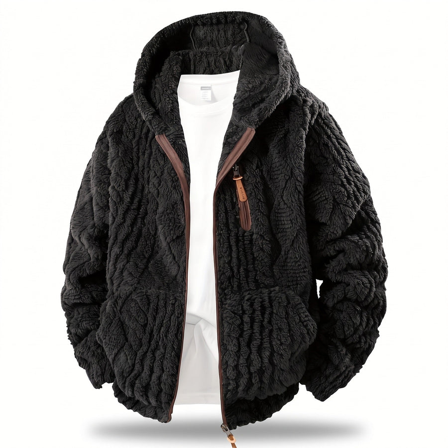Fluffy Fleece Jacket for Men with Zip Up Hood - product view 5 | Buffalo Gears