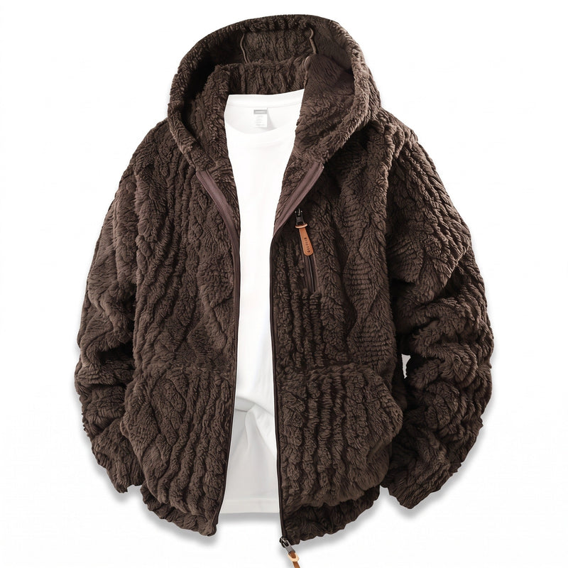 Fluffy Fleece Jacket for Men with Zip Up Hood - product view 6 | Buffalo Gears