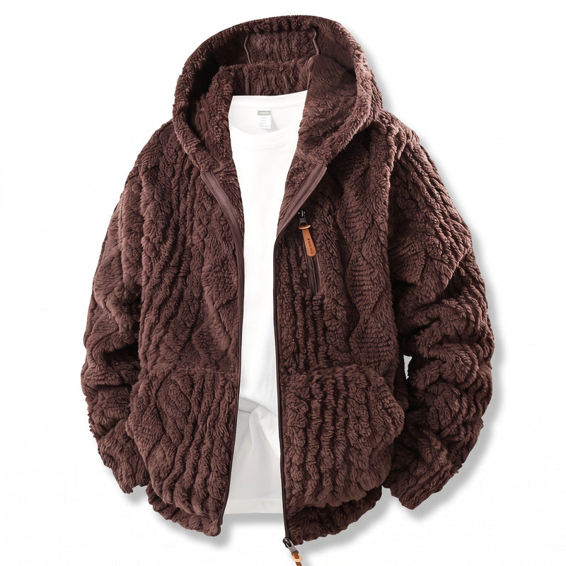 Fluffy Fleece Jacket for Men with Zip Up Hood - product view 7 | Buffalo Gears