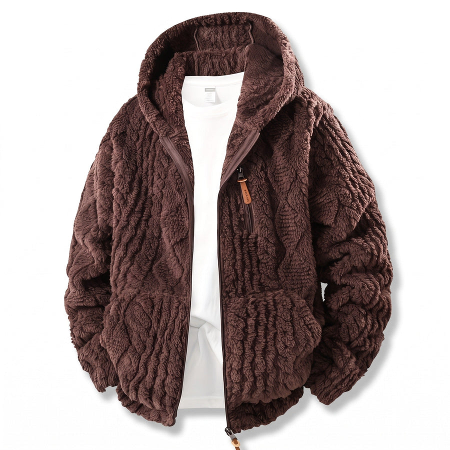 Fluffy Fleece Jacket for Men with Zip Up Hood - product view 7 | Buffalo Gears