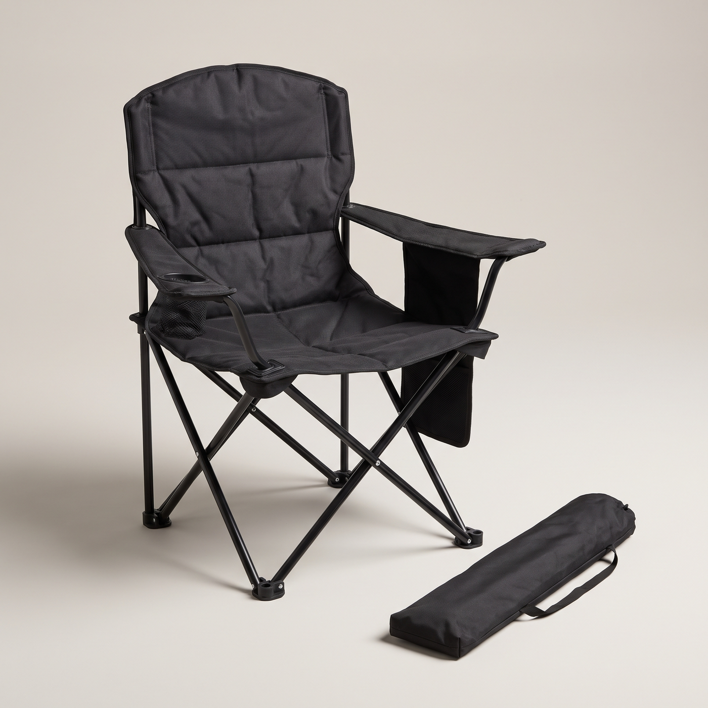Folding Camping Chair Padded Compact with Carry Bag Outdoor Seat - product view 1 | Buffalo Gears