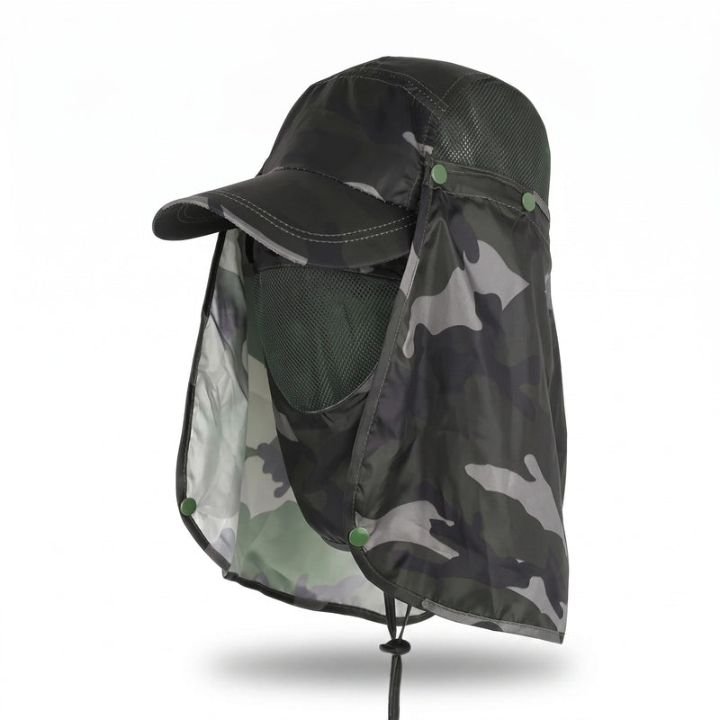 Full Coverage Sun Cap with Removable Ear and Neck Flaps - product view 6 | Buffalo Gears