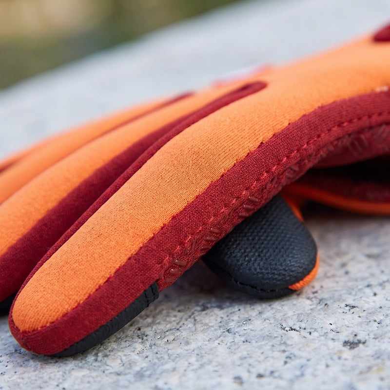Full Finger Windproof Gloves in Bright Orange, Unisex - product view 4 | Buffalo Gears