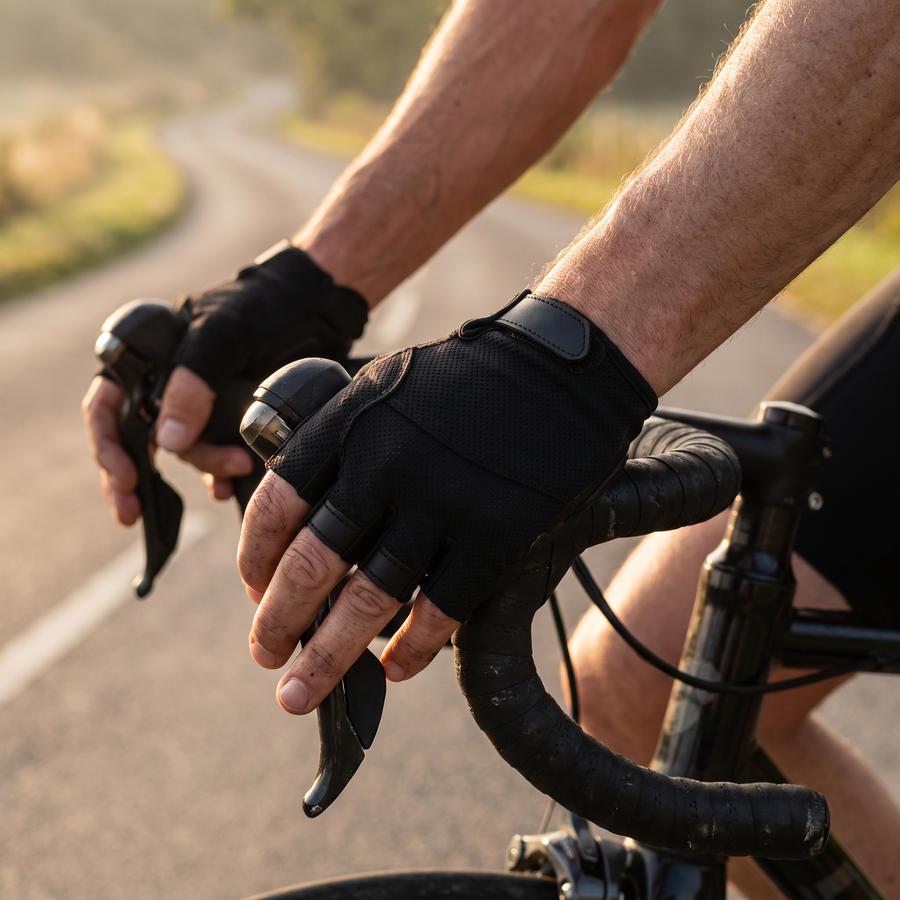 Gel-Padded Half-Finger Cycling Gloves Breathable Mesh Grip - product view 3 | Buffalo Gears