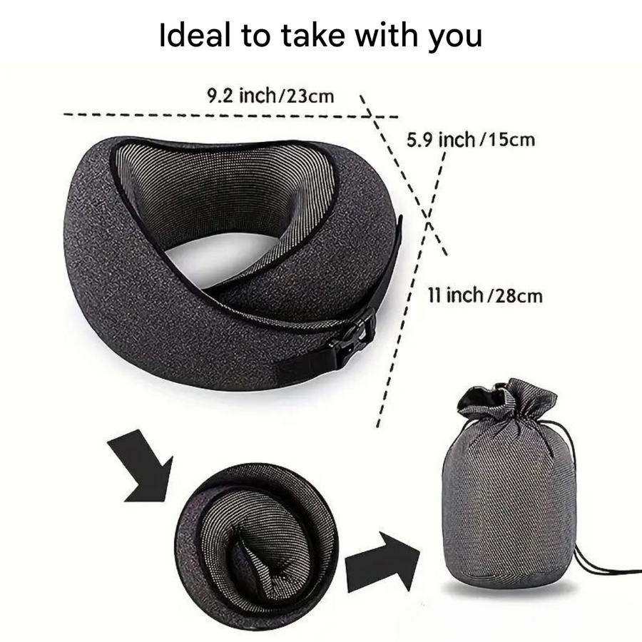 360 Degree Neck Pillow Memory-Foam Travel Airplane Support – product view 5 | Buffalo Gears