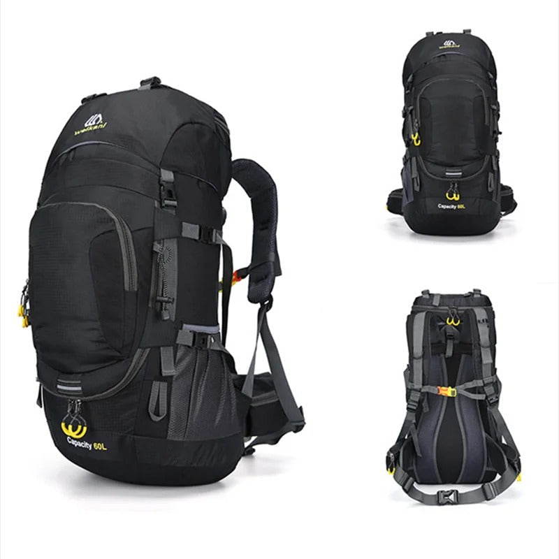 60-Litre Waterproof Hiking Backpack High-Capacity Outdoor Travel Pack – product view 3 | Buffalo Gears