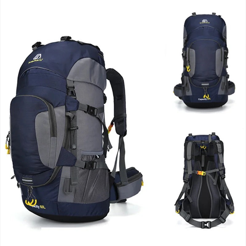 60-Litre Waterproof Hiking Backpack High-Capacity Outdoor Travel Pack – product view 4 | Buffalo Gears
