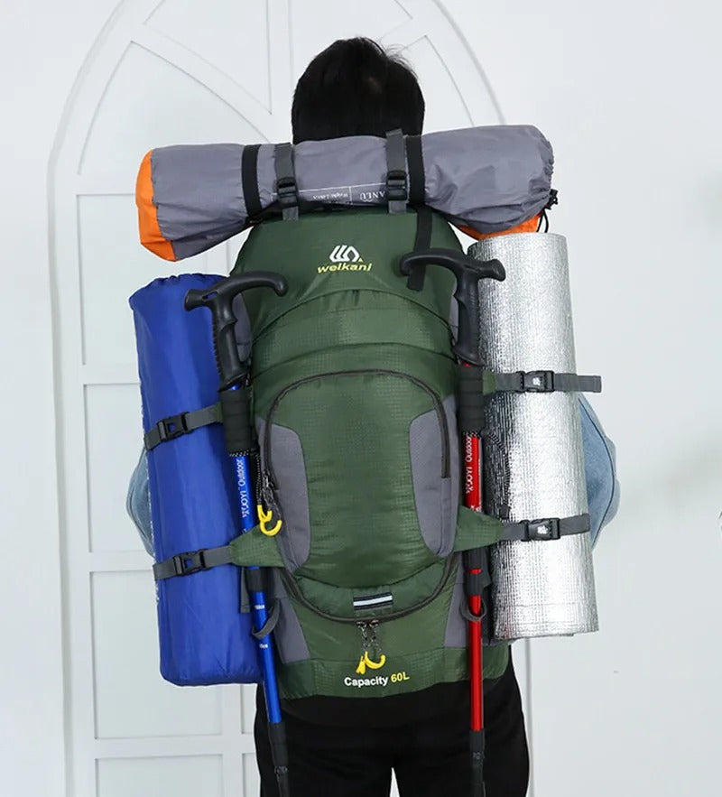 60-Litre Waterproof Hiking Backpack High-Capacity Outdoor Travel Pack – product view 9 | Buffalo Gears