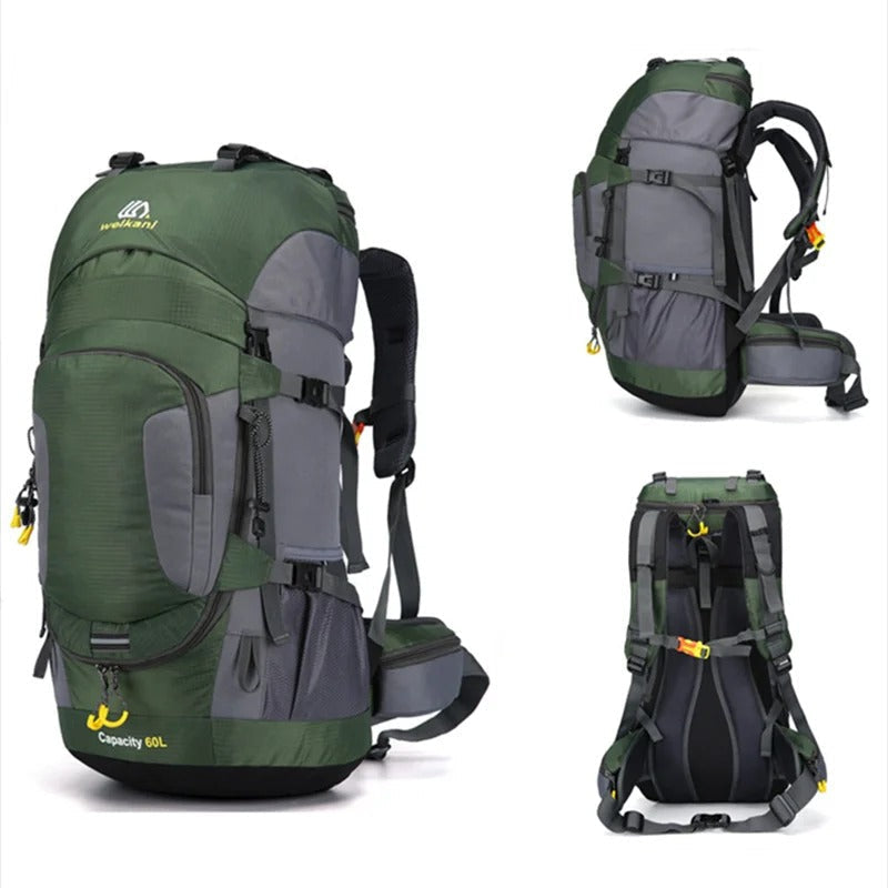 60-Litre Waterproof Hiking Backpack High-Capacity Outdoor Travel Pack – product view 10 | Buffalo Gears