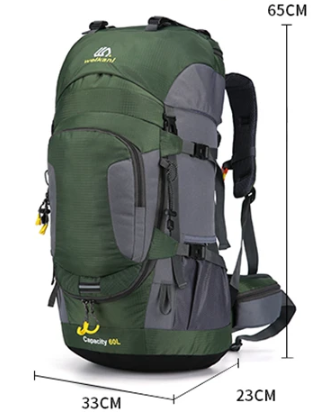 60-Litre Waterproof Hiking Backpack High-Capacity Outdoor Travel Pack – product view 13 | Buffalo Gears