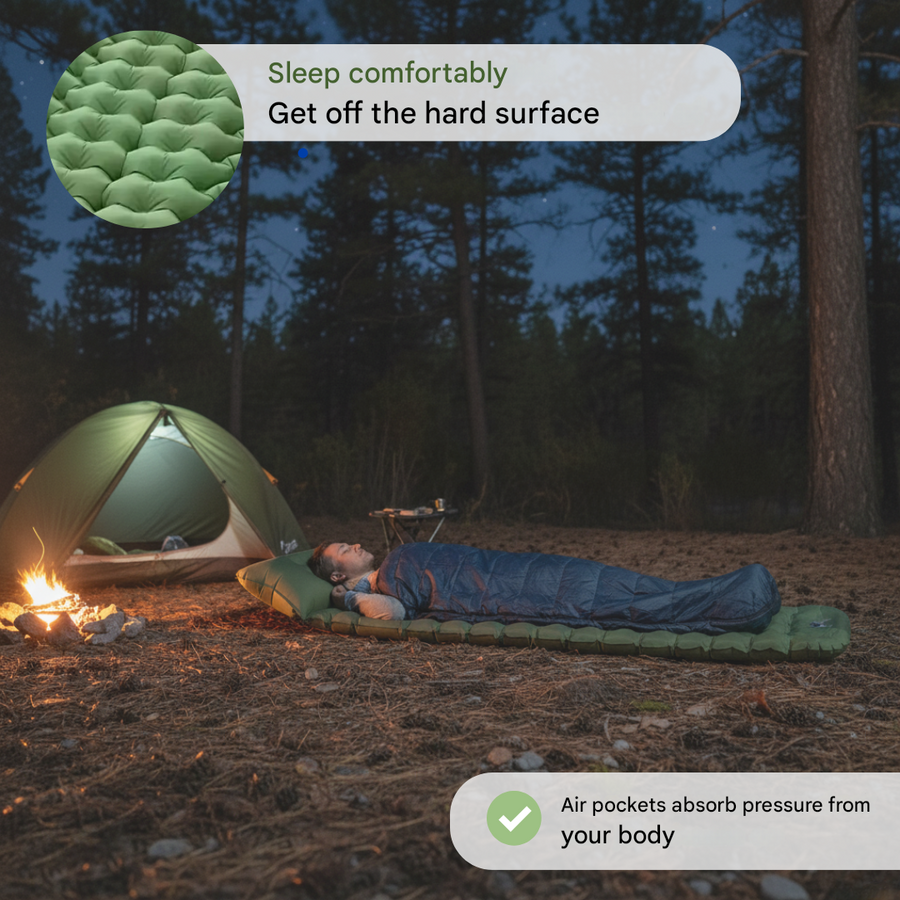 Camping Sleeping Mat Air Bed Built-In Pump Lightweight – product view 3 | Buffalo Gears