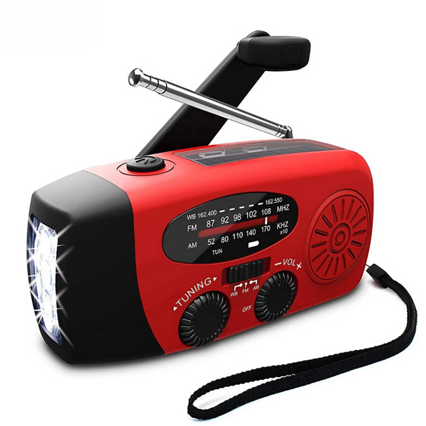 Emergency Radio Power Bank Torch Solar Hand Crank Weather