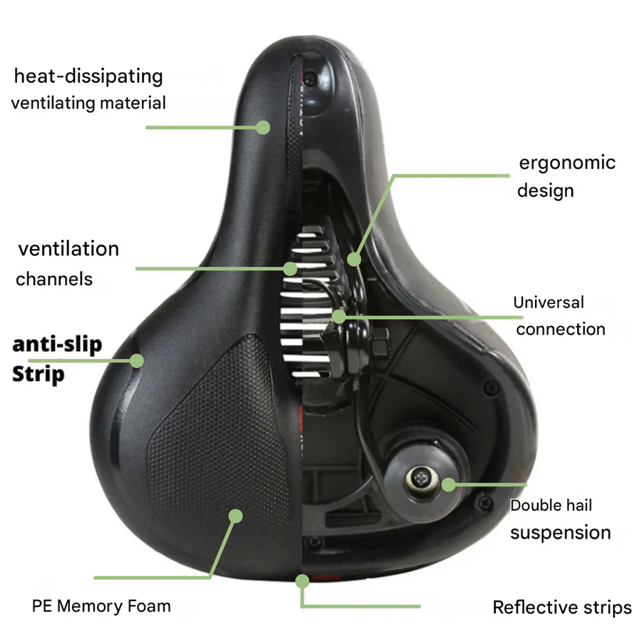 Ergonomic Bike Saddle Memory-Foam Comfortable Bicycle Seat – product view 5 | Buffalo Gears