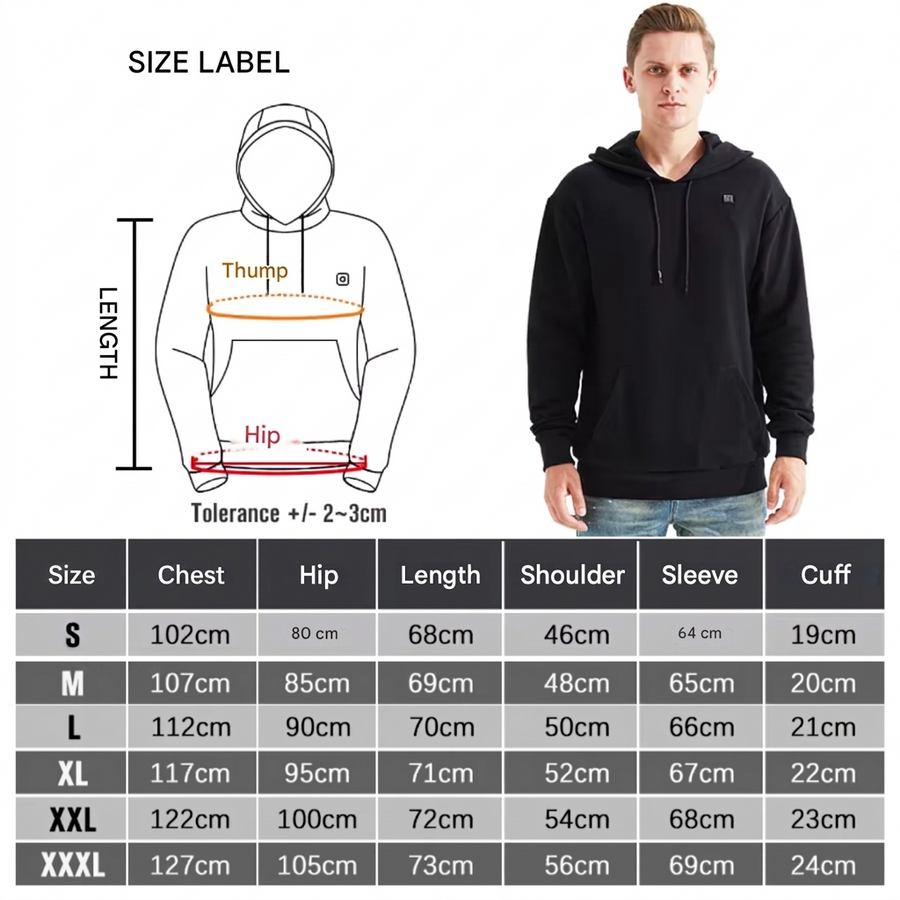 Heated Hoodie USB Rechargeable Water-Resistant Winter Outdoor Jacket – product view 5 | Buffalo Gears