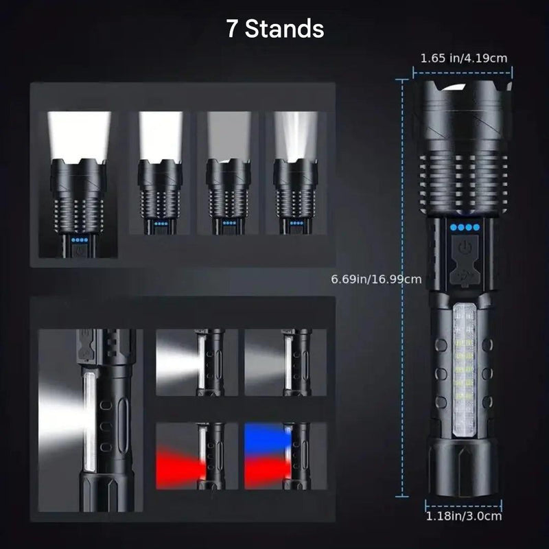 High-Lumen LED Tactical Torch Rechargeable Weather-Resistant – product view 2 | Buffalo Gears