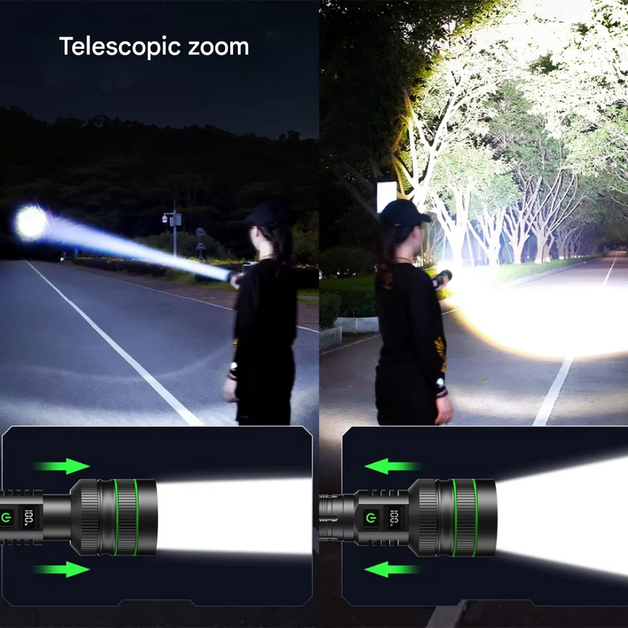 High-Lumen LED Torch Zoomable Long Range Rechargeable – product view 5 | Buffalo Gears