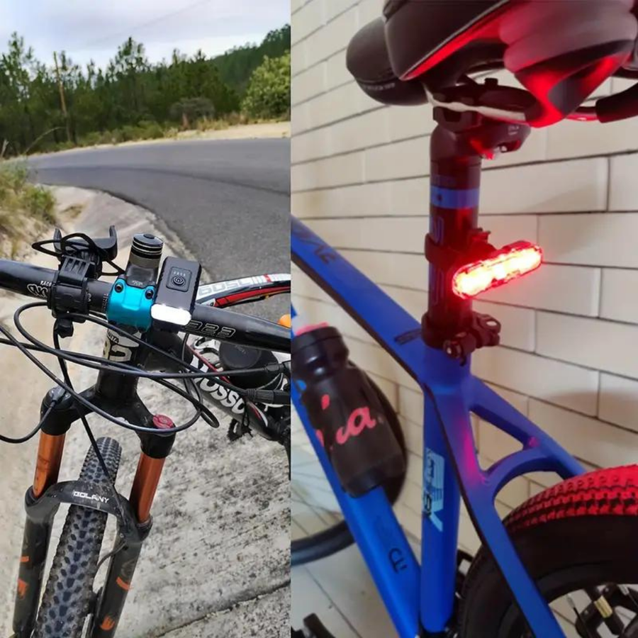 LED Bicycle Light Set USB Rechargeable 1000 Lumen Front 500 Rear – product view 6 | Buffalo Gears