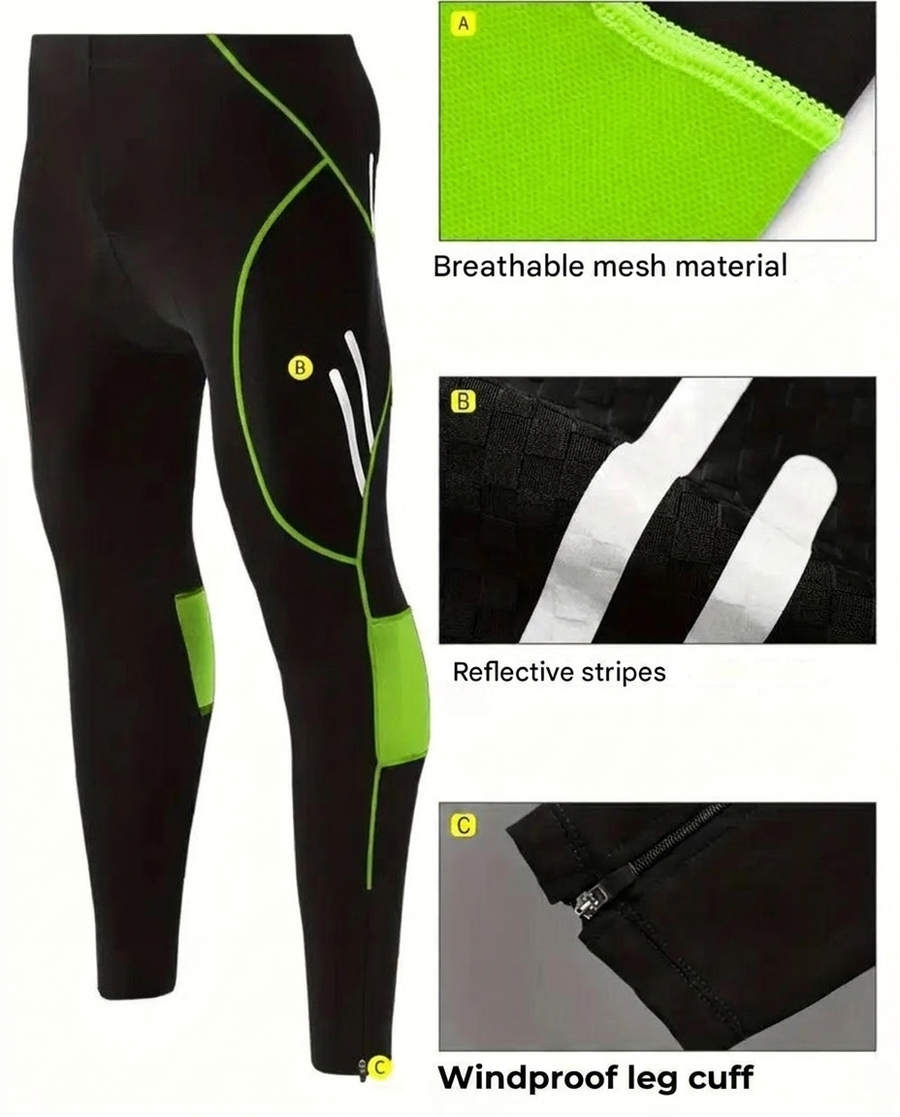 Men's Cycling Shorts Gel-Padded Long Breathable Bike Tight – product view 7 | Buffalo Gears