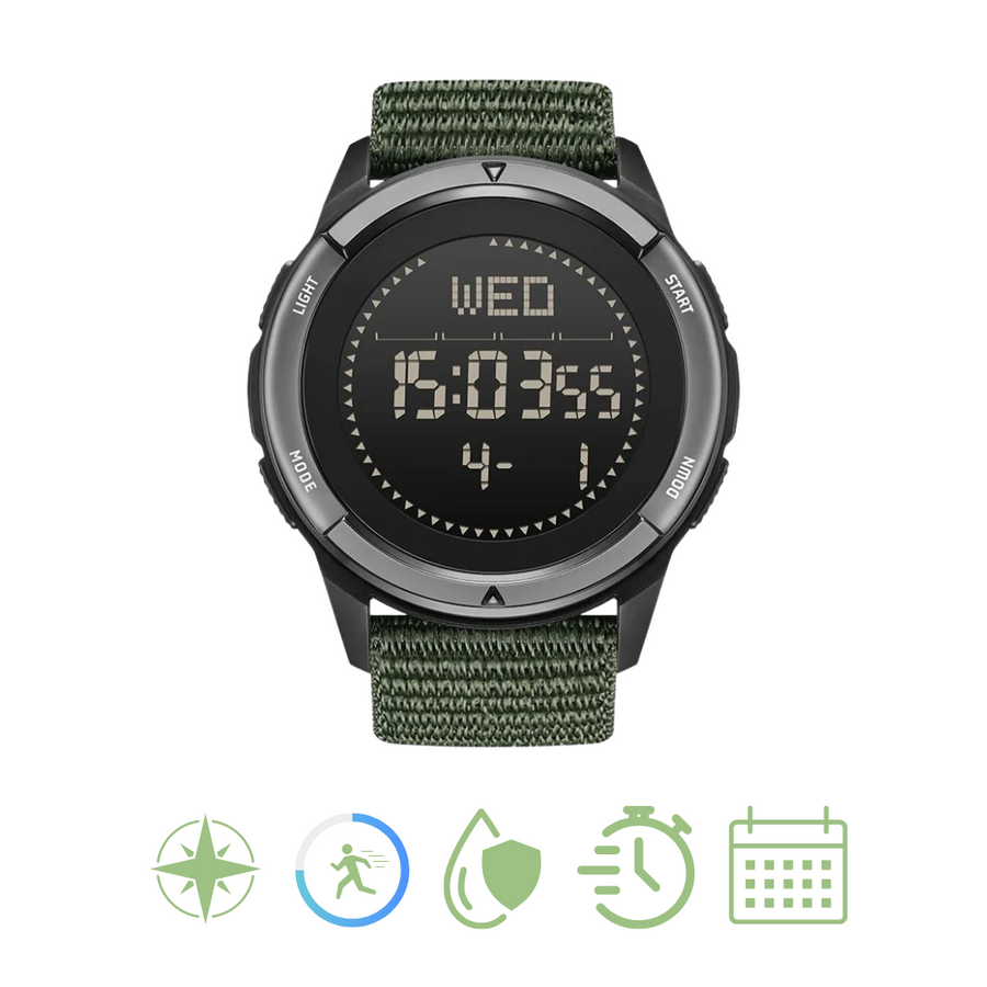 Men's Digital Outdoor Watch Water-Resistant Carbon Fibre Sports – product view 6 | Buffalo Gears