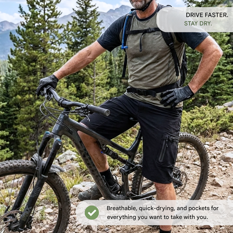 Men's MTB Cycling Shorts Cargo Pockets Quick-Drying Bike – product view 3 | Buffalo Gears