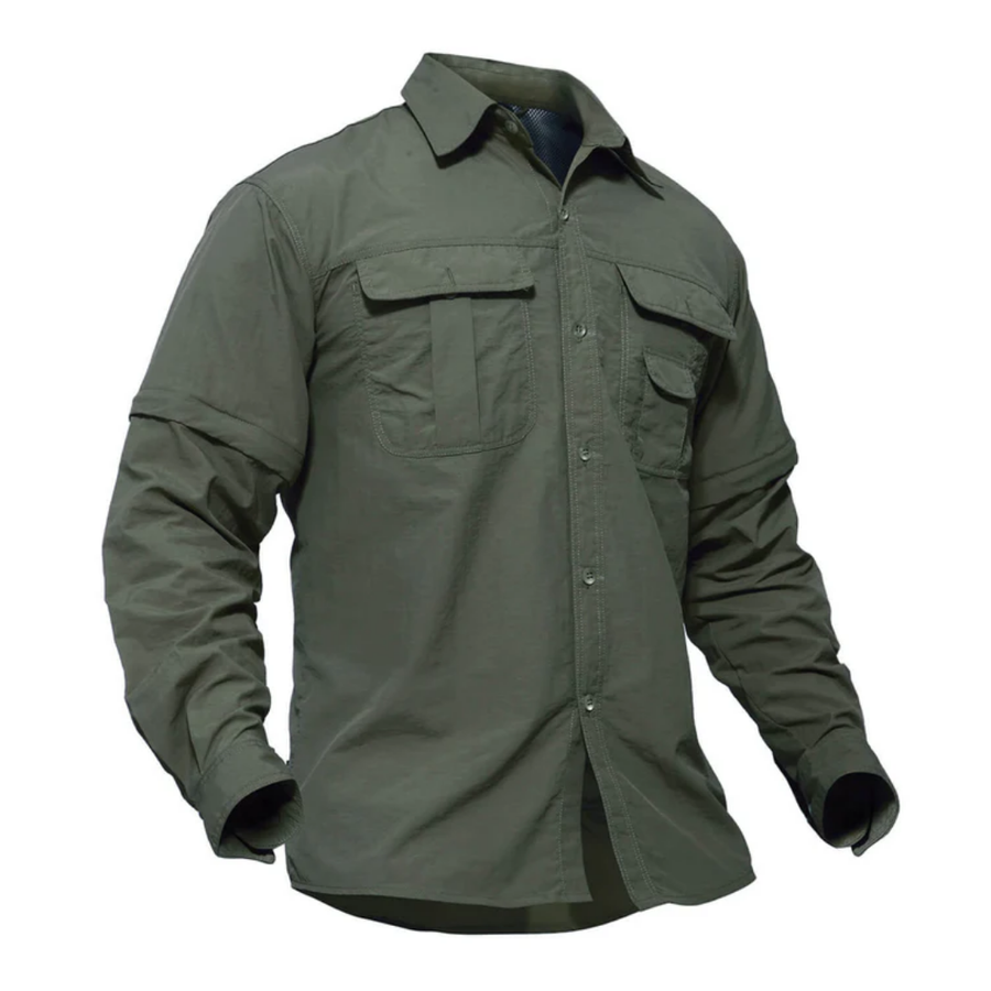 Men's Outdoor Shirt Zip Off Sleeves Quick-Drying UV-Protection – product view 2 | Buffalo Gears