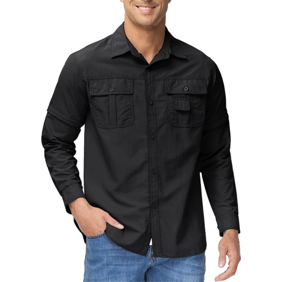 Men's Outdoor Shirt Zip Off Sleeves Quick-Drying UV-Protection – product view 3 | Buffalo Gears