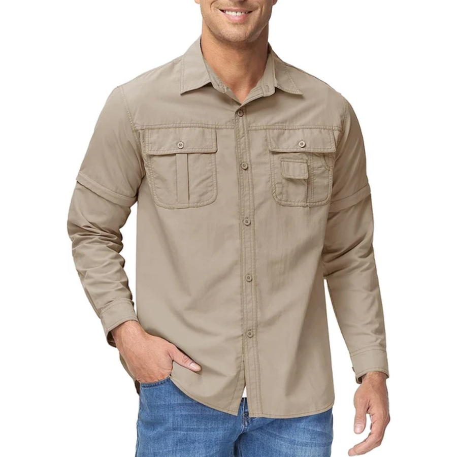 Men's Outdoor Shirt Zip Off Sleeves Quick-Drying UV-Protection – product view 7 | Buffalo Gears