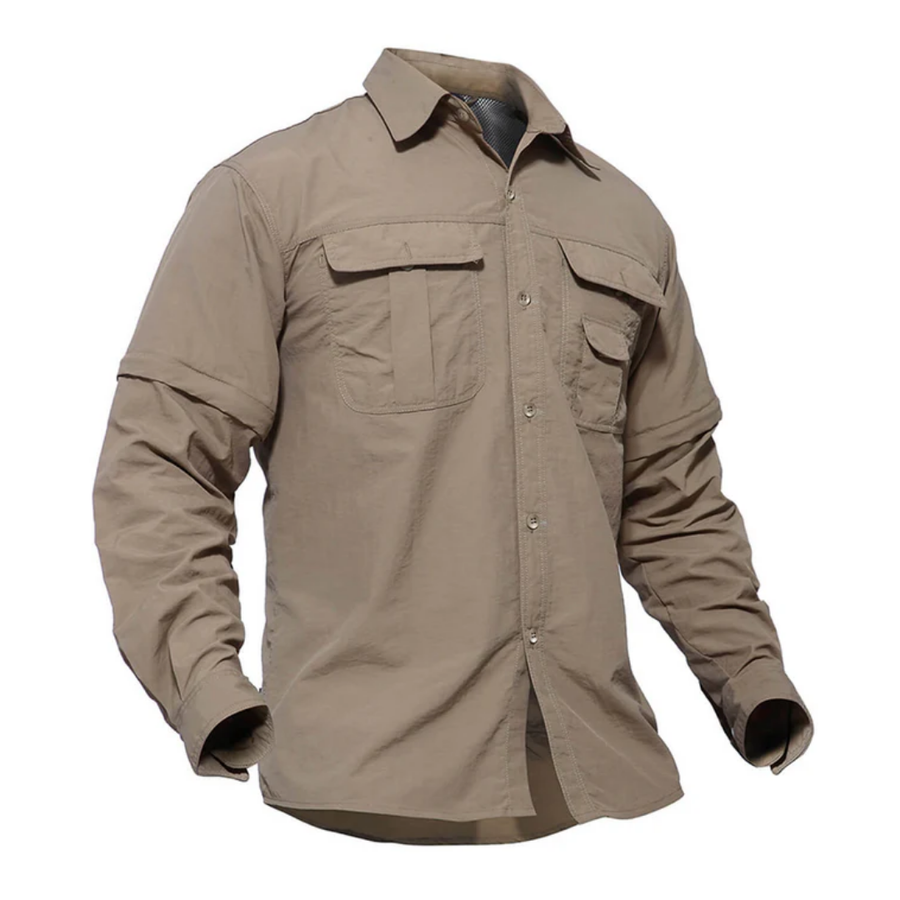 Men's Outdoor Shirt Zip Off Sleeves Quick-Drying UV-Protection – product view 8 | Buffalo Gears