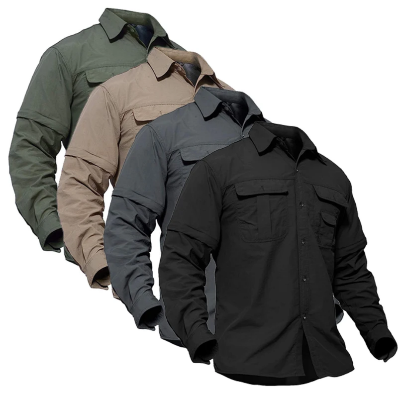Men's Outdoor Shirt Zip Off Sleeves Quick-Drying UV-Protection – product view 9 | Buffalo Gears