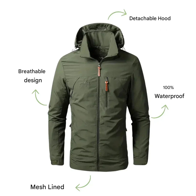 Men's Waterproof Wind-Resistant Jacket Breathable Outdoor Spring Coat – product view 2 | Buffalo Gears