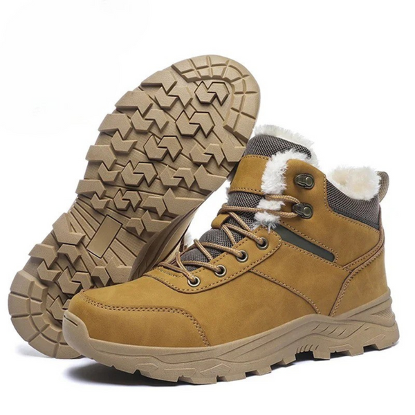 Men's Waterproof Winter Hiking Shoes Warm Plush-Lined Boots