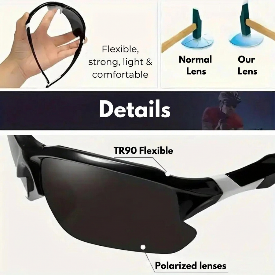 Polarized Sports Sunglasses UV-Protection Lightweight Outdoor – product view 3 | Buffalo Gears