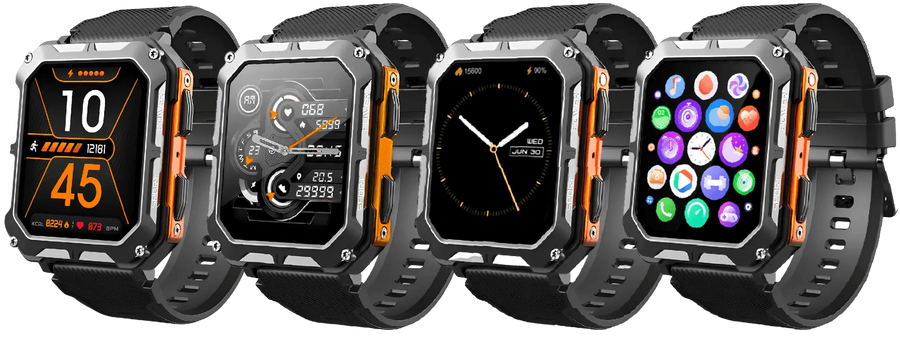 Rugged Smartwatch IP68 Weather-Resistant Heart Rate Fitness Tracker – product view 4 | Buffalo Gears