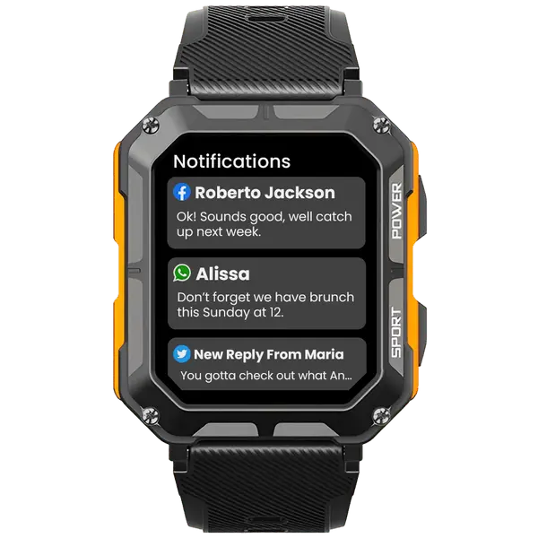 Rugged Smartwatch IP68 Weather-Resistant Heart Rate Fitness Tracker – product view 9 | Buffalo Gears