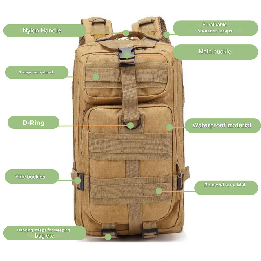 Tactical Backpack Molle System Water-Resistant Military Outdoor Pack – product view 5 | Buffalo Gears
