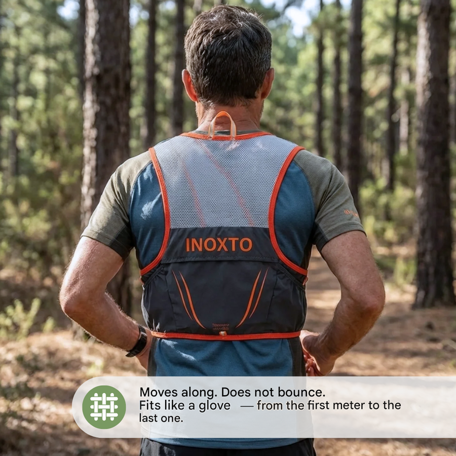 Trail Running Vest with Soft Flask Hydration Backpack Unisex – product view 4 | Buffalo Gears