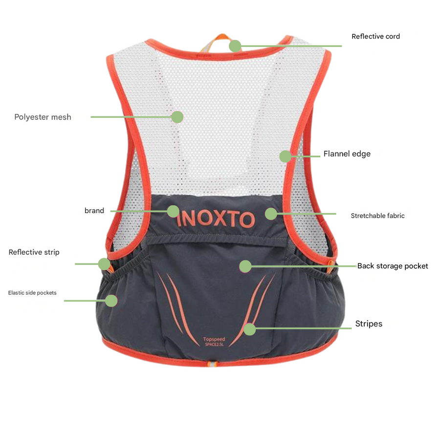 Trail Running Vest with Soft Flask Hydration Backpack Unisex – product view 6 | Buffalo Gears