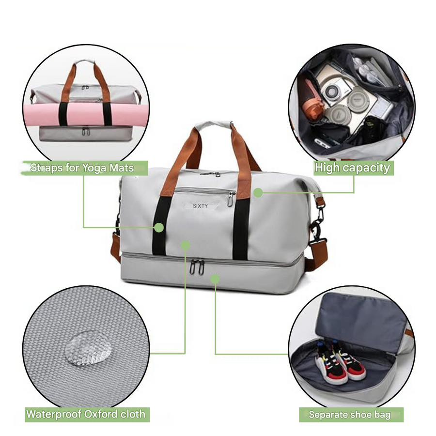 Water-Resistant Sports Travel Bag Gym Duffel with Shoe Compartment – product view 2 | Buffalo Gears