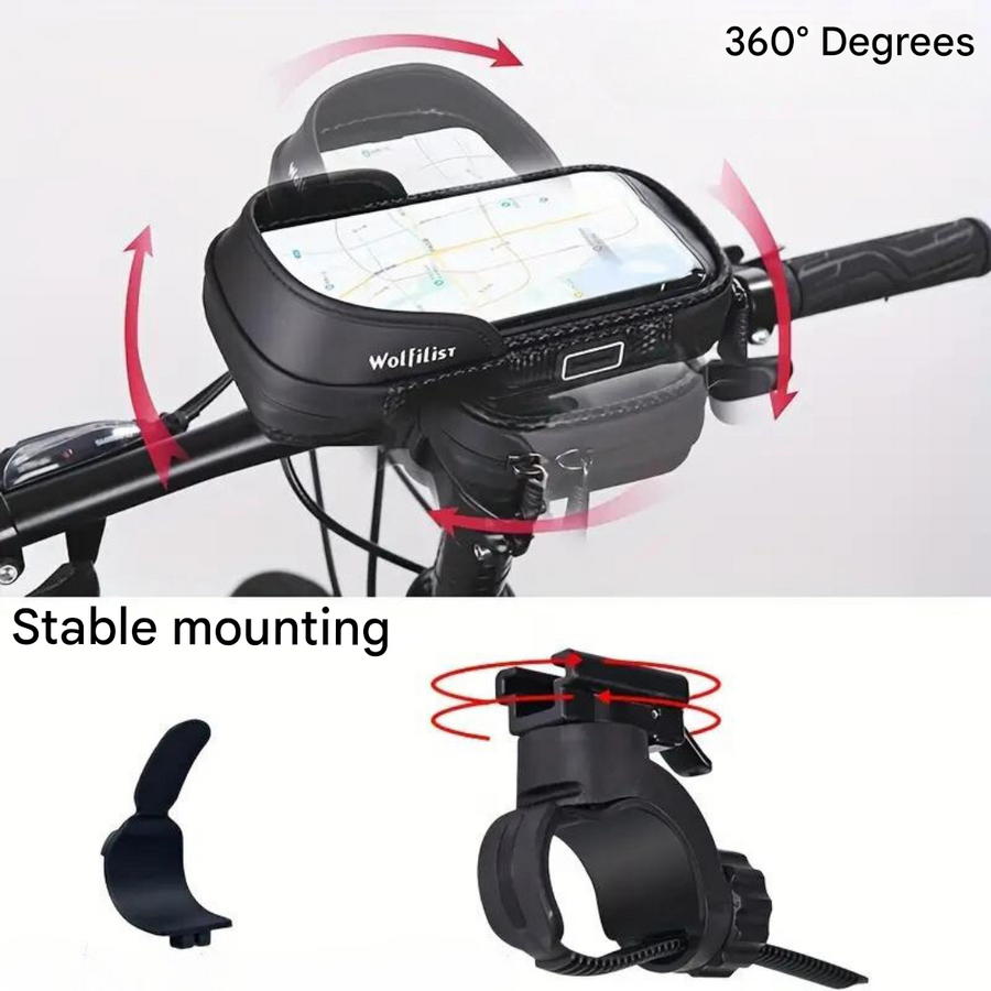 Waterproof Bicycle Phone Mount 360 Rotation Bike Handlebar – product view 3 | Buffalo Gears