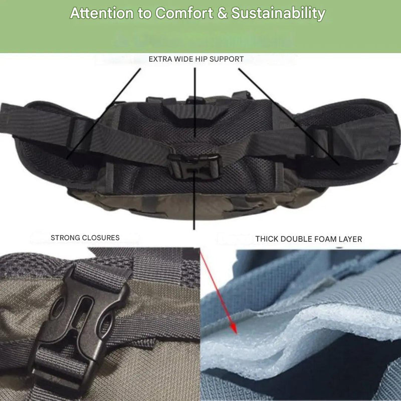 Waterproof Hiking Waist Bag 5-Litre Outdoor Fanny Pack with Pockets – product view 5 | Buffalo Gears